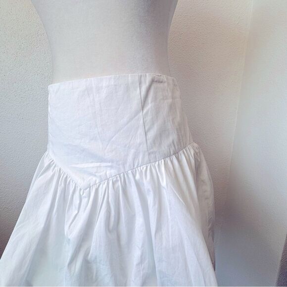 Commense White Skirt Bubble Hem 100% Cotton Boho SZ S NEW - Picture 3 of 10